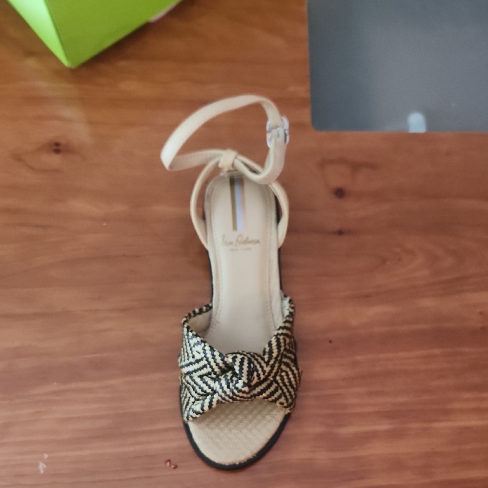 Sam Edelman Black and Cream Strappy Sandals Size 13 M GIRLS